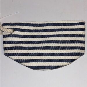 Macy's Navy and White Striped Wristlet
Straw like clutch Super Cute